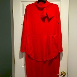 Red peplum dress